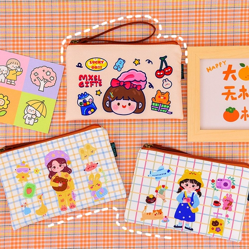 Сумка через плечо, мультяшная ткань, длинный бумажник, свежая небольшая сумка для школьников, коллекция 2022, японские и корейские, широкий экран