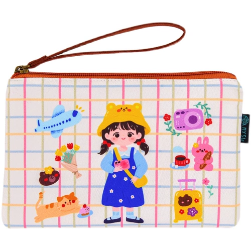 Сумка через плечо, мультяшная ткань, длинный бумажник, свежая небольшая сумка для школьников, коллекция 2022, японские и корейские, широкий экран