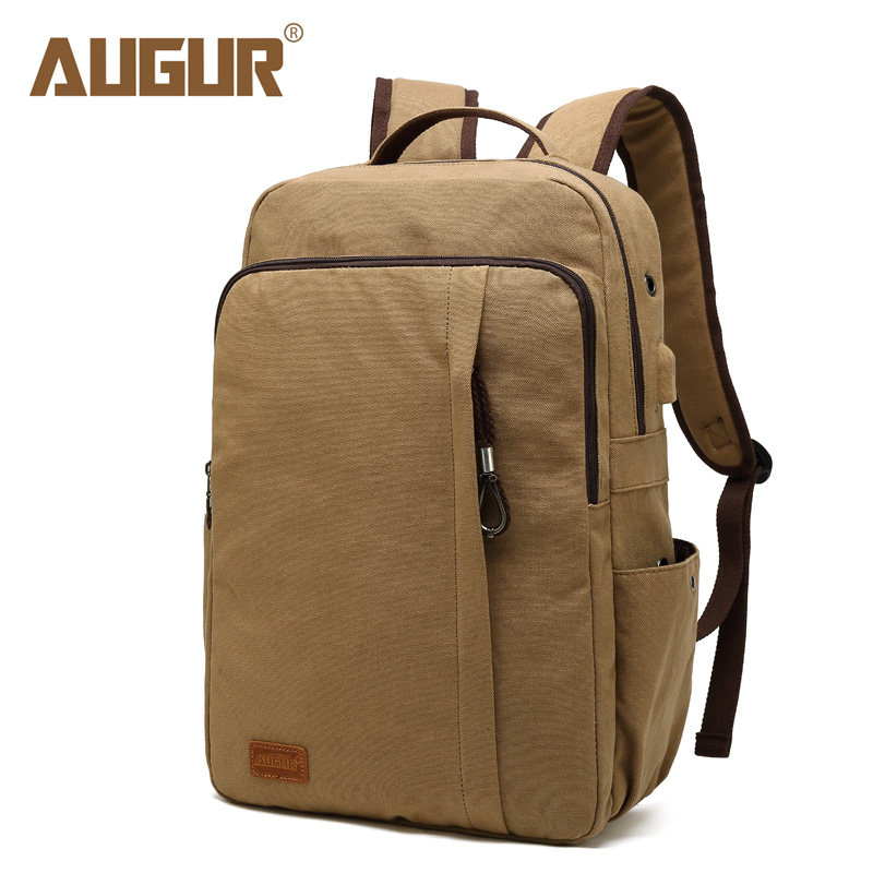 AUGUR SOG MEN'S YOUTH DOUBLE SHOULDER BAG TRAVEL CASUAL COMPUTER OUTDOOR RETRO LARGE CAPACITY CANVAS SHOULDER BAG