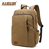  AUGUR solid color mens backpack bag travel leisure computer canvas bag outdoor large capacity bag