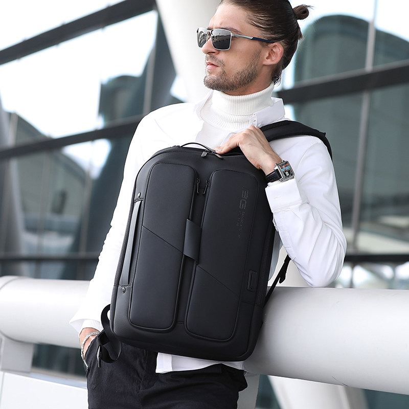BANGE Class Song Men's Double Shoulder Bag Large Capacity Waterproof Casual Youth Commuter Bracelet Business Computer Tidal