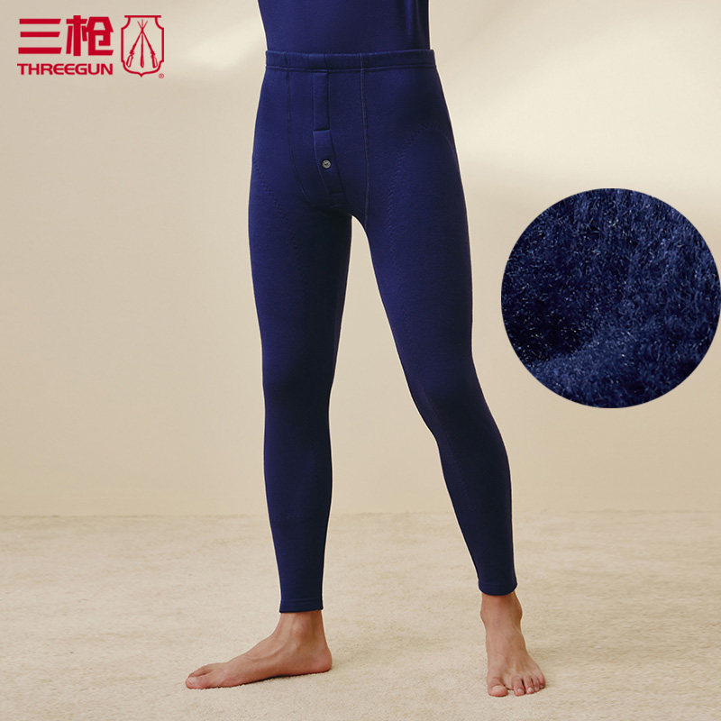 Three gun plus suede thickened warm pants men's sanitary pants stand suede winter cotton sweatpants men's inner lap pants youth winter 60685