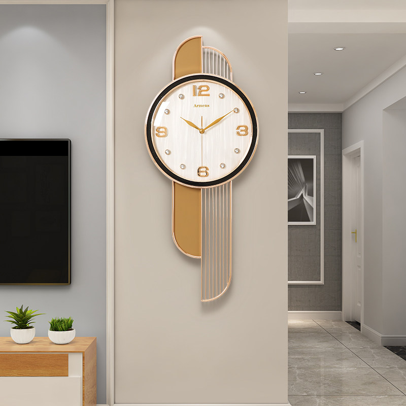 Modern light luxury wall clock living room decoration wall clock creative home simple watch hanging wall Nordic fashion restaurant quartz clock