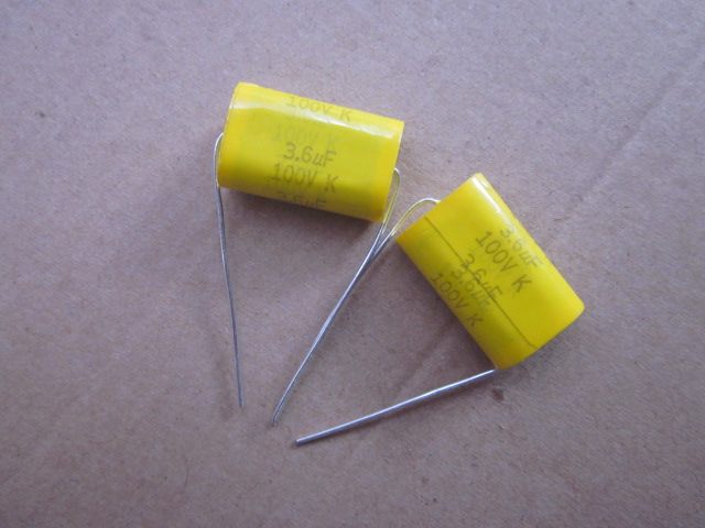 German CMC axial fever capacitor 3.6uf100v 365 100v volume: 24 x 10 x 16