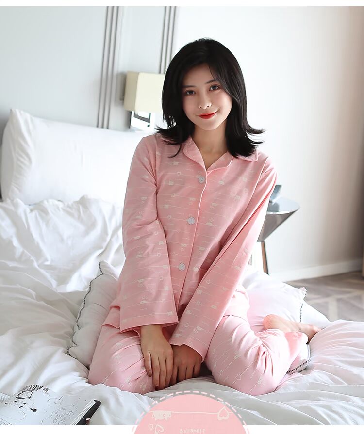 Đồ ngủ cỡ lớn nữ chất béo mm200 kg mùa thu cotton lỏng mùa xuân và mùa thu dài tay áo hai phần mỏng có thể được mặc bên ngoài dịch vụ nhà đồ bay