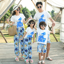 Parent-Child Costume summer a family of three 2021 New Tide summer special four summer summer womens clothing