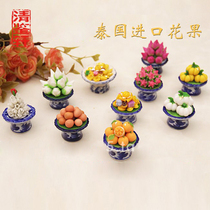 Thai Buddha amulet dust-proof ornaments mini eggs permanent snacks fruit tobacco flowers five fruits multi-layer rack for the table