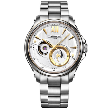 Tianwang Watch Large Dial Skeleton Automatic Mechanical Watch Men's Steel Band Business Watch 51052 Practical Gift for Boys