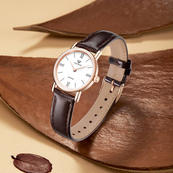 Tianwang Watch Retro Light Luxury Genuine Leather Quartz Compact Student Exam Watch for Women 3612 Birthday Graduation Adult Gift