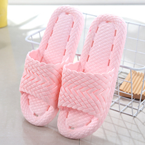 Bathroom slippers women non-slip bath water leakage hollow household indoor floor lovers summer plastic soft bottom