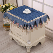 Bedside cover cloth fabric simple small square towel European lace refrigerator dust cloth bedside table cover multi-purpose tablecloth