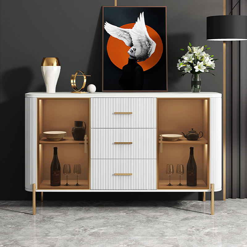 Modern minimalist sideboard light luxury rock slab restaurant locker living room wall wine cabinet multifunctional home porch cabinet