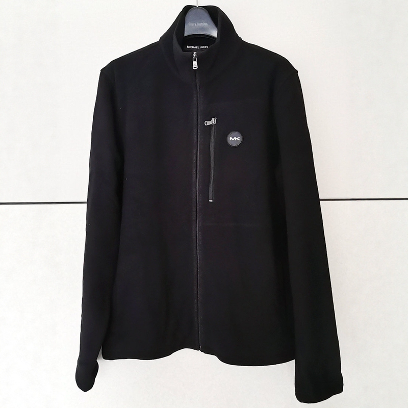 Michael Kors New Autumn and Winter Men's Fashionable Casual Stand-Up Collar Solid Color Polar Fleece Warm Long-Sleeved Zipper Jacket