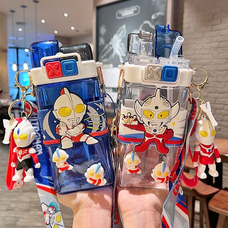 Ultraman Kidsren's Water Cup, Summer Student-Specific Double-Drinking Cup, Tritan Outdoor Portable Water Bottle Ultraman Kidsren's Water Cup, Summer Student-Specific Double-Drinking Cup, Tritan Outdoor Portable Water Bottle