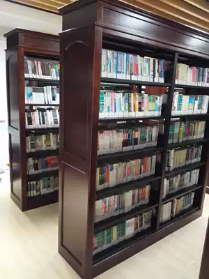 Century-old manufacturing steel wood bookshelf high-end custom library bookshelf solid wood with top school unit special book rack