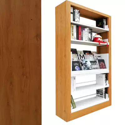 New transfer wood grain bookshelf Steel school library bookshelf double-sided single-sided iron bookshelf reading room display rack