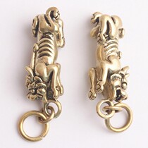 Solid Brass Leopard Polished Small Pendant Key Button Car Key Pendant Copper Pendant