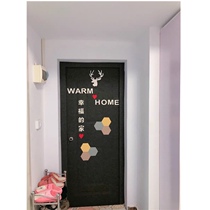 Customized felt door stickers self-adhesive Nordic luxury decoration anti-theft home old wooden door renovation personality creativity