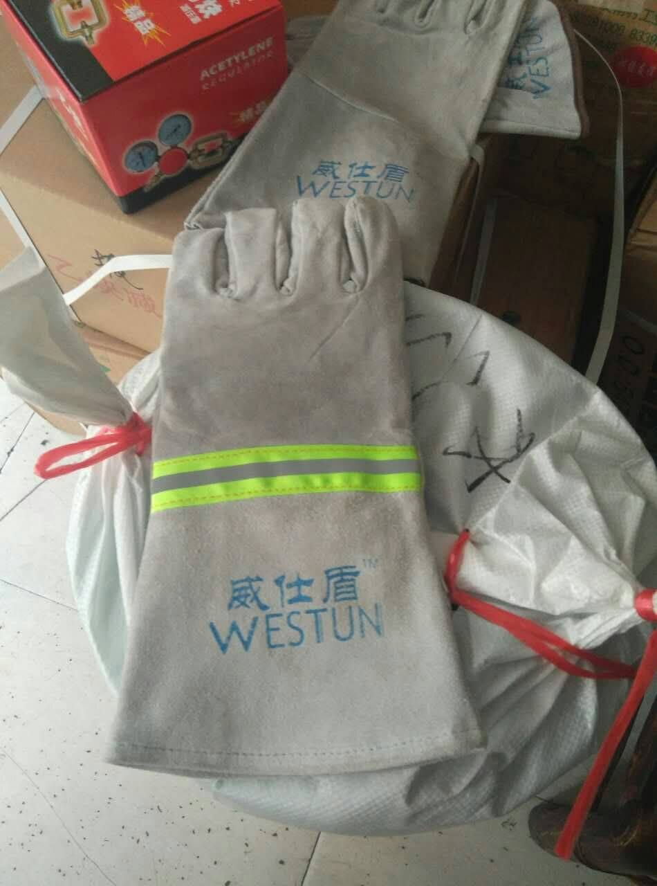 Weishidun welding gloves G-2113 heat insulation high temperature resistant cowhide wear resistant welder argon arc welding high temperature resistant gloves