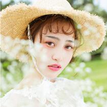 Photo props creative photo retro literary sun hat Net red straw hat female fresh travel wedding props Wild