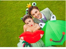Photography props Frog hair band 4-piece wedding theme props Location couple shooting Frog Prince hair card