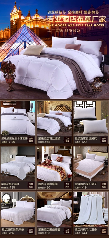 Khách sạn giường bán buôn chăn chín khách sạn sao ca rô trắng, một mảnh chăn quilt - Quilt Covers