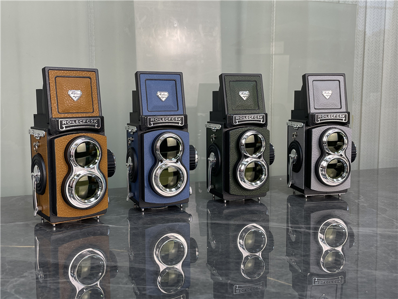 New Four Colors Double Counter Camera Model Leather style Pendulum Fitting Room Photo Gallery Movie Drama Group Props-Distribution Shoulder Strap