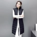 Áo vest cotton nữ dài phần phiên bản Hàn Quốc của mùa thu mỏng và mùa đông không tay áo cotton đen mùa xuân và vest cotton mùa thu