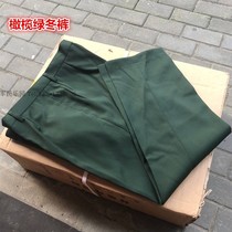 Twill wool winter pants Olive green winter pants thickened casual pants overalls Light green imitation wool pants