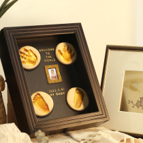 Baby hand and foot ink pad newborn handprint footprint Baby Full Moon 100 days old gift commemorative fetal hair souvenir