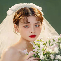 Bride Pearl Headwear Bow French Forest hairclip Headwear Wedding Dress Photo Tour with Makeup Accessories