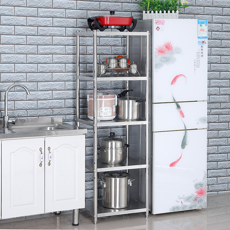 Stainless steel shelf home shelf length and width 30 35 40cm kitchen crevice rack narrow multi-layer small shelf