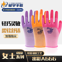  Xingyu gloves out of color A666 labor insurance ladys small rubber wear-resistant thickened waterproof non-slip work