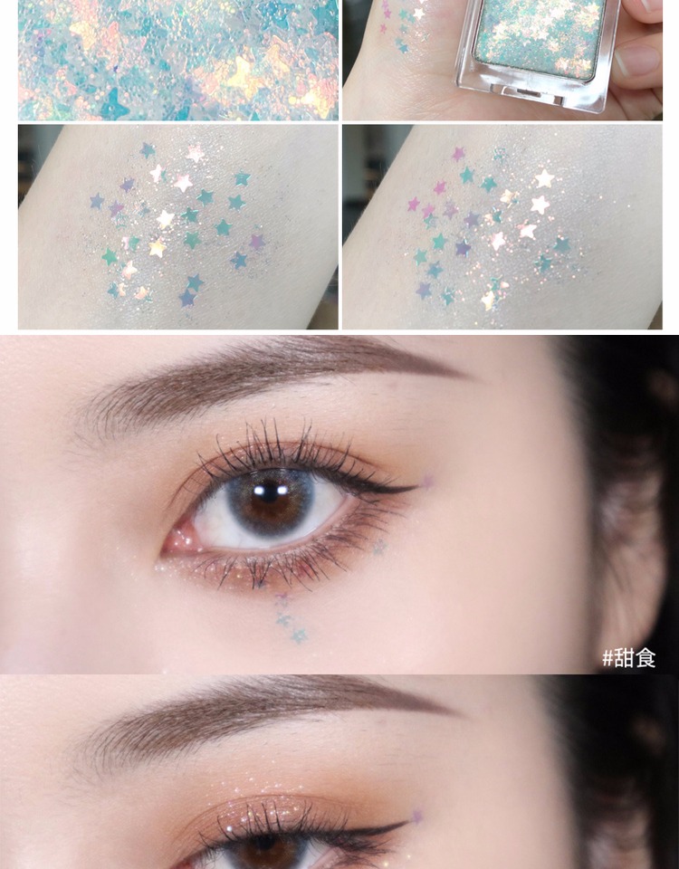 Phấn mắt đơn sắc Apinkbaby tình yêu ngôi sao lớn sequin phân cực nàng tiên cá Ji Xian nữ trang điểm mới bắt đầu - Bóng mắt phan mat