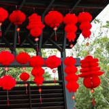 2024 Новый Маленький Красный Бумажный Пластиковый Фонарь Соты Украшение Дверного Проема Открытый Композиция Новоселье Фестиваль Середины Осени Декоративные Принадлежности