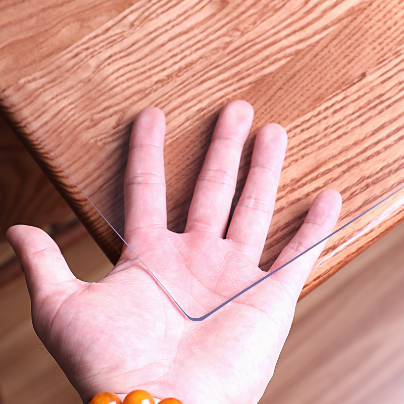 Odorless pvc transparent tablecloth waterproof and oil-proof table mat disposable coffee table soft plastic glass thickened heat insulation table mat