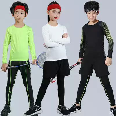 Children's badminton suit set male and female children Primary School students long sleeve training suit quick-dry pants table tennis tennis sportswear