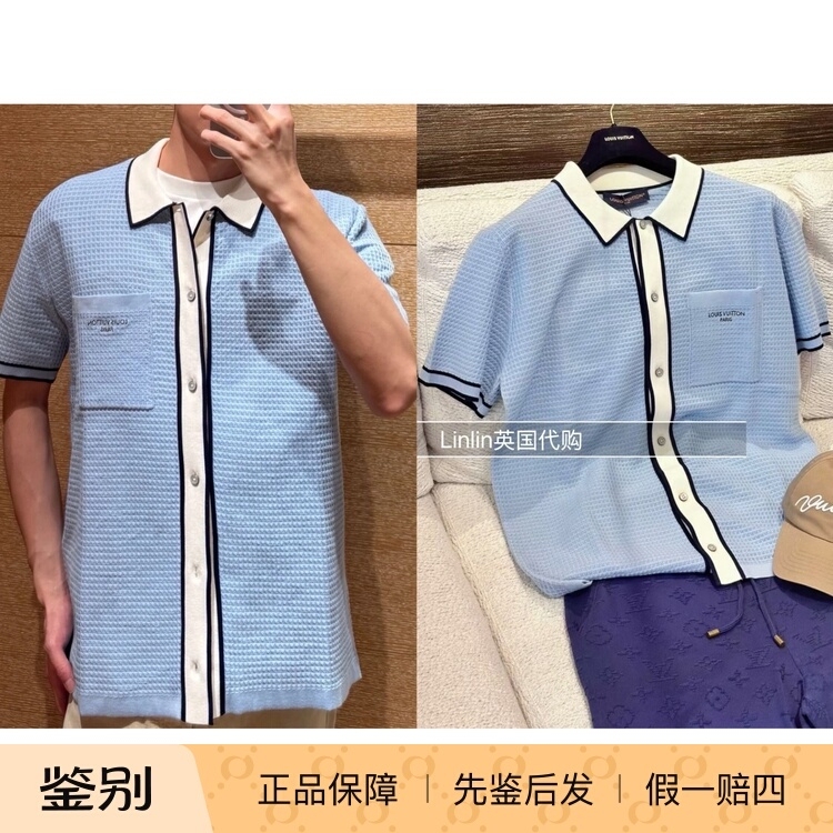 Uk Purchasing Agent Louis Vuitton Lv 26 Early Autumn New Men's Short-Sleeved Polo Shirt Uk Purchasing Agent Louis Vuitton Lv 26 Early Autumn New Men's Short-Sleeved Polo Shirt