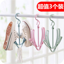 3-pack balcony shoe drying rack hook multifunctional household shoe drying device shoe drying rack outdoor windproof thickened shoe hook