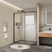 Extremely narrow white shower room partition One-type shower room toilet dry and wet separation screen Changhong glass partition broken door