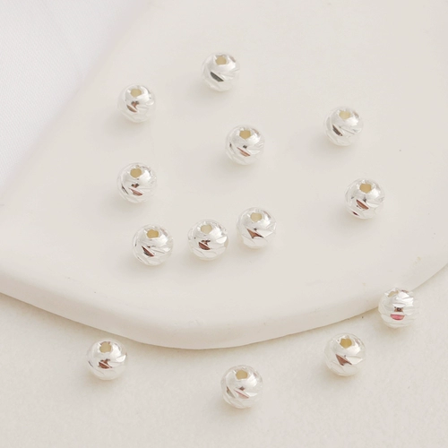 Серебряные бусины, украшение-шарик, браслет, аксессуары, ожерелье ручной работы, DIY, материал, 6мм, 10 шт