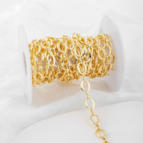 Геометрическая цепь, цепочка ручной работы, браслет, ожерелье, аксессуары, 14 карат, золотой цвет, DIY