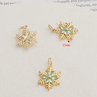 Цирконий, подвеска, 14 карат, со снежинками