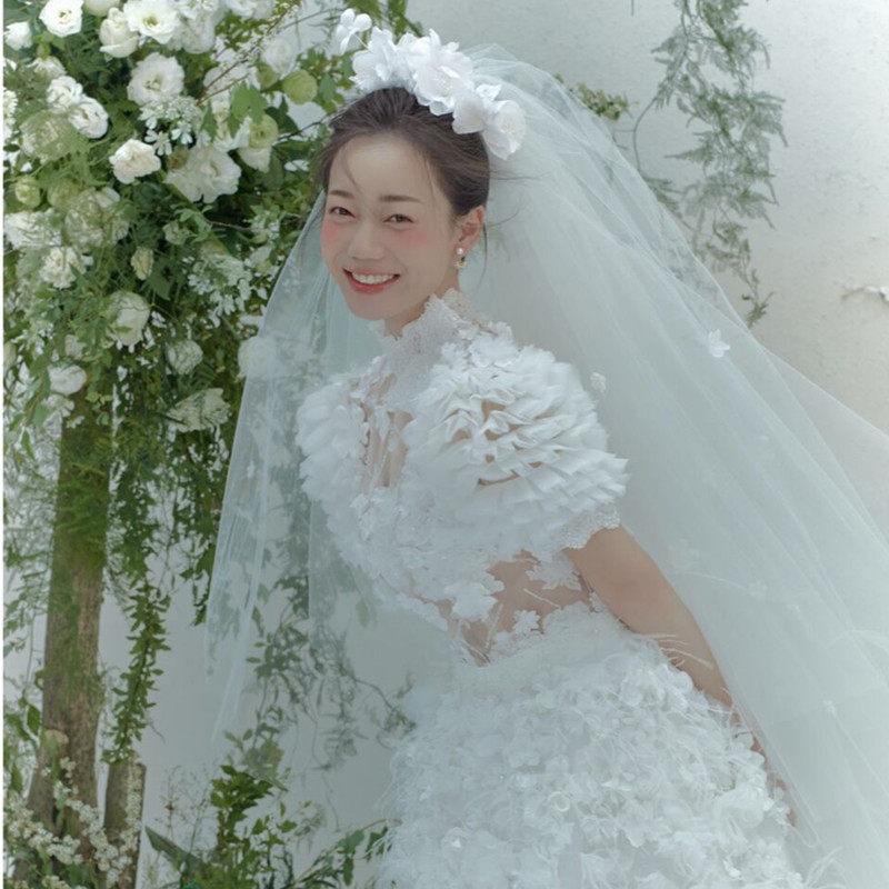 Retro Port Wind Handmade Flowers Bridal Head Yarn Headwear Brigade Pat on Genuine Wedding Dress Photo Hair Accessories and Makeup Styling Accessories