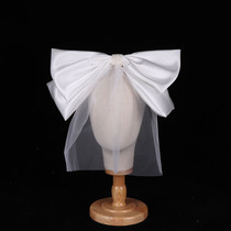 Korean Bridal Wedding Photo Head Accessories New White Satin Butterfly Knot Stage Makeup Hyperbolic Styling Hair Accessories