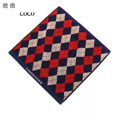 Pure cotton small towel satin plaid face towel handkerchief scrub face towel Soft absorbent small square towel Cotton