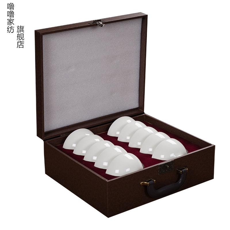 Suet jade bowls plate suit to use household tableware light key-2 luxury Nordic web celebrity dehua white porcelain bowl combination of high - grade
