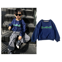 Yue KIDS childrens clothing boys plus velvet embroidered jacket autumn and winter foreign atmosphere Leisure one velvet thick medium and big boy trending man