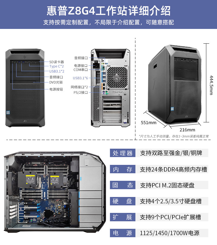 HP/ Работа Станция Z8G4 Двойная дорога золотая медаль 96 core служба устройство оказание Модель g кожзаменитель Вычисление 840 секунд T640 Hewlett-Packard