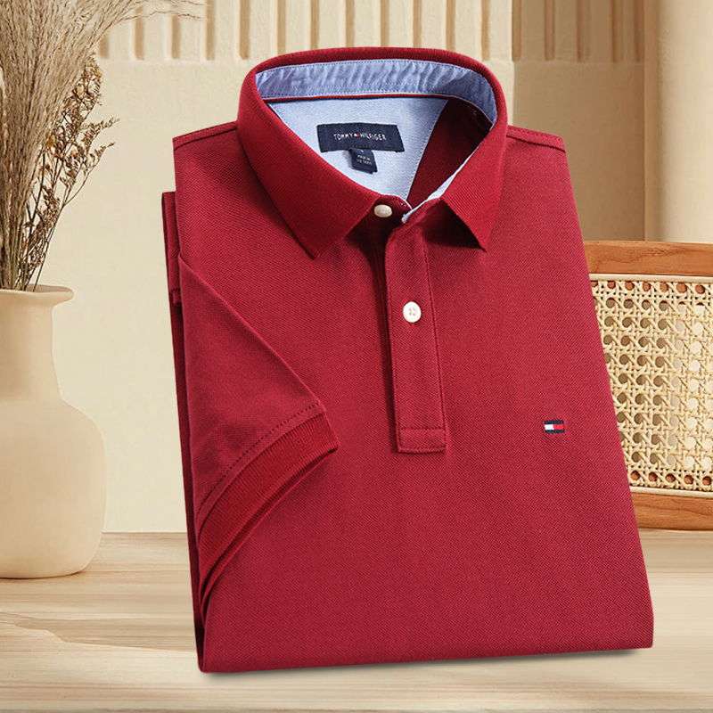 North American Summer Tommy Classic Short-Sleeved T-Shirt Business Casual Pure Cotton Non-Iron Large Size Men's Commuter Polo Shirt North American Summer Tommy Classic Short-Sleeved T-Shirt Business Casual Pure Cotton Non-Iron Large Size Men's Commuter Polo Shirt